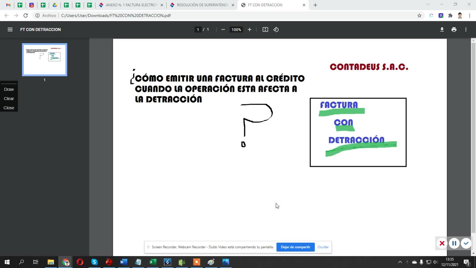 Como emitir una factura al crédito afecto a al detracción