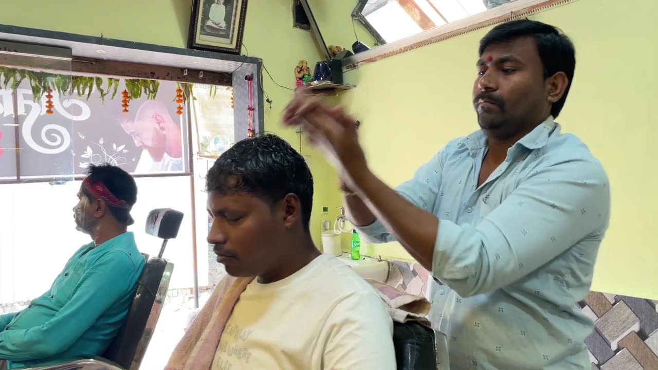 Roadside Extremely Strong Head massage _ Indian Massage