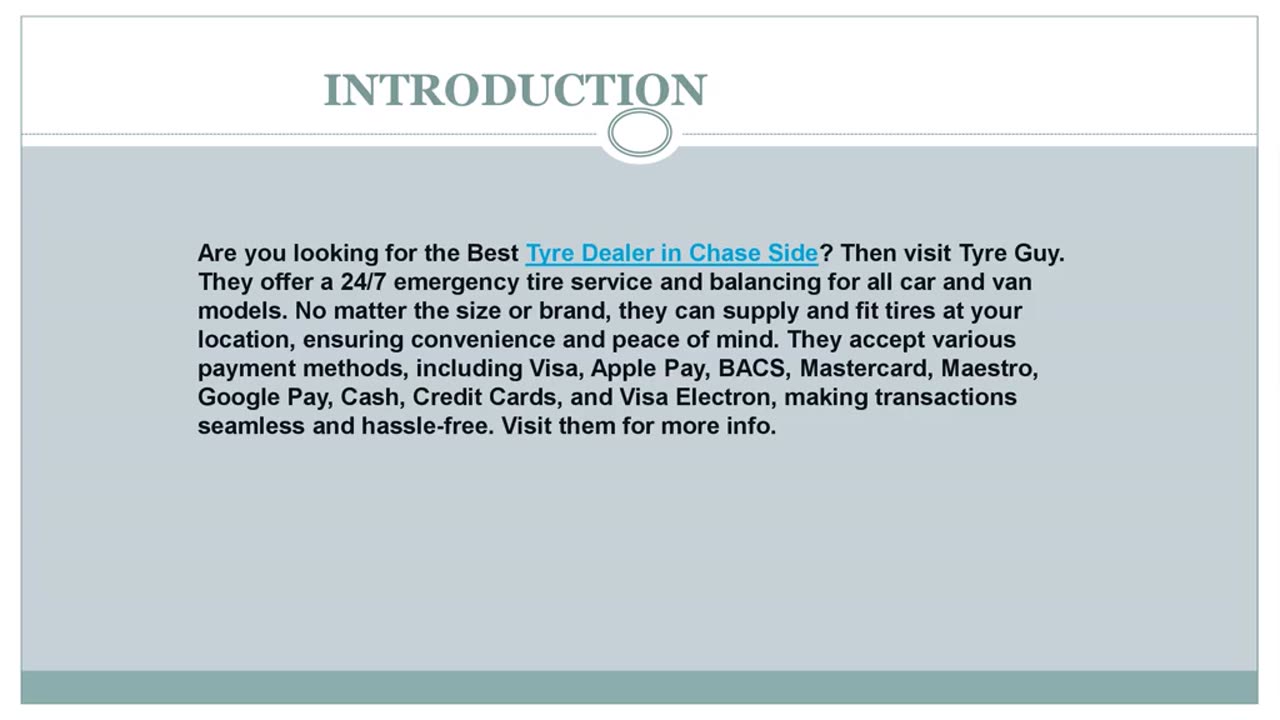 Looking for the best Tyre Dealer in Chase Side