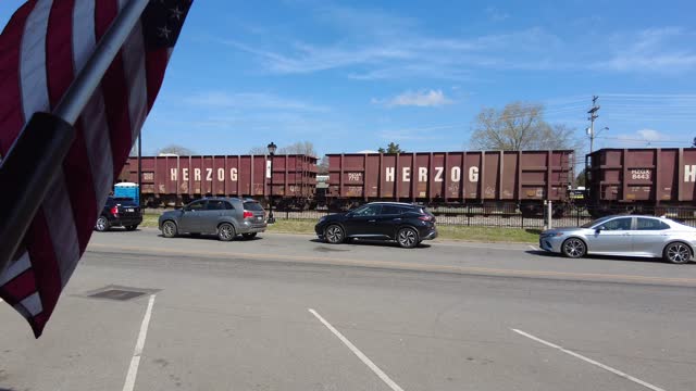 CSX Ballast Train Passing The Brevard Station Museum 3-5-22