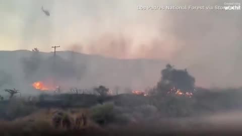 Videos show Post Fire burning in Southern California fueled by gusty winds CBS News