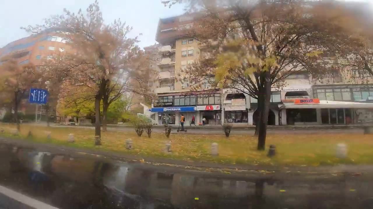 Driving through Skopje on a rainy day | Macedonia