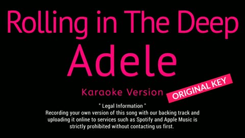 Rolling in The Deep - Adele (Karaoke Songs With Lyrics - Original Key)