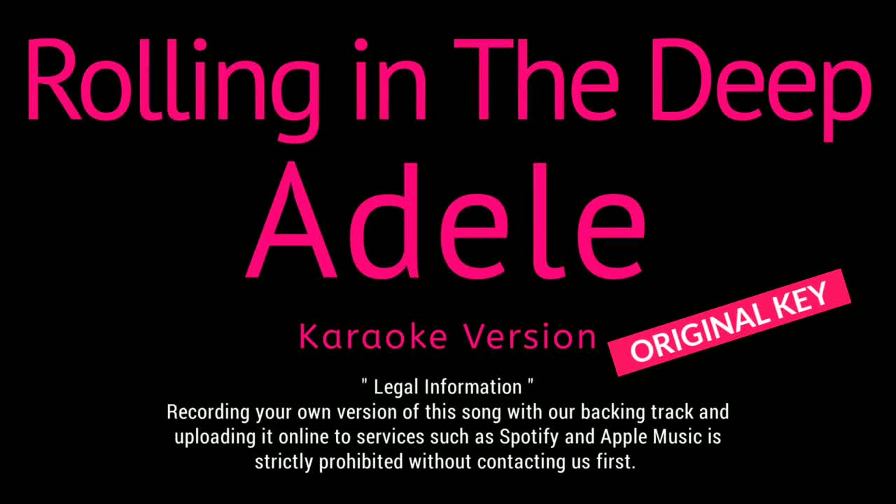 Rolling in The Deep - Adele (Karaoke Songs With Lyrics - Original Key)