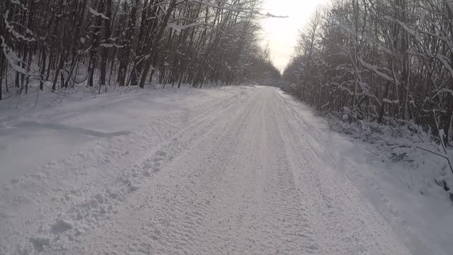 Winter Mountain Bike endurance training On the snowmobile trails for the upcoming hard enduro season