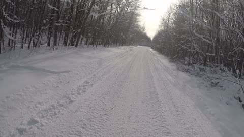 Winter Mountain Bike endurance training On the snowmobile trails for the upcoming hard enduro season
