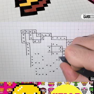 how to Draw pizza - Hello Pixel Art by Garbi KW #shorts