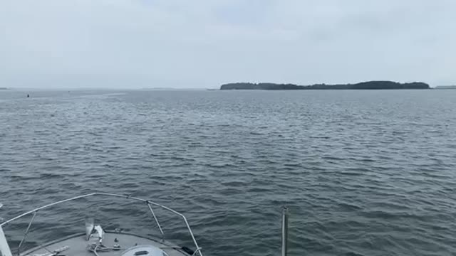 Boston Harbor on overcast day in August 2021