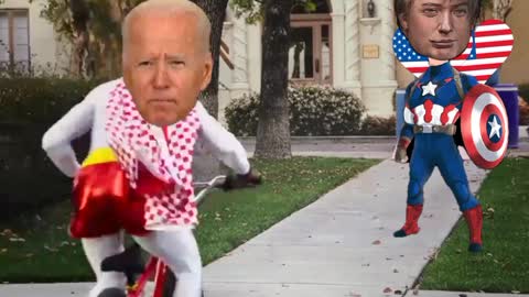 Joe Hits An Invisible Wall Created By Trump for America (Satire)