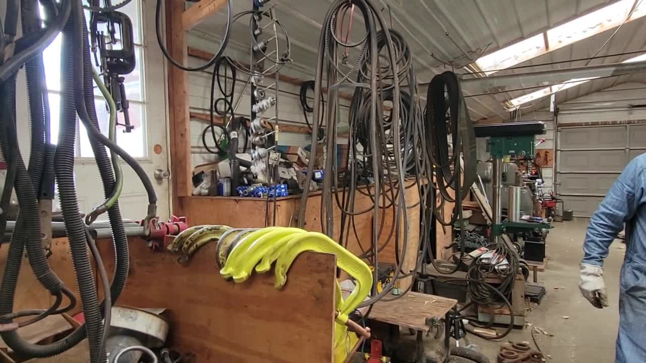 MACHINE AND METAL FAB SHOP USES BELT POWER INSTEAD OF ELECTRICITY