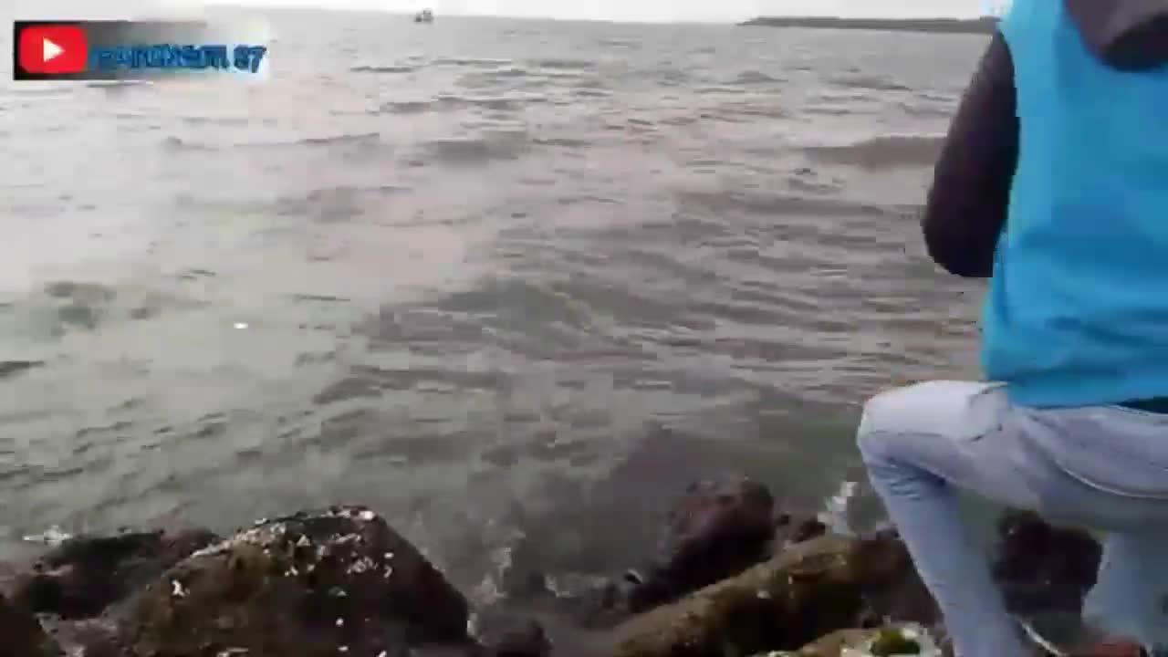 fishing rabbitfish in indonesia beach