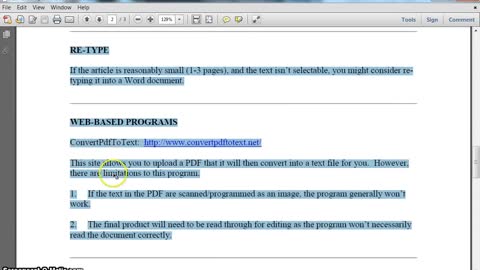 Convert PDF to Word by Using Copy & Paste