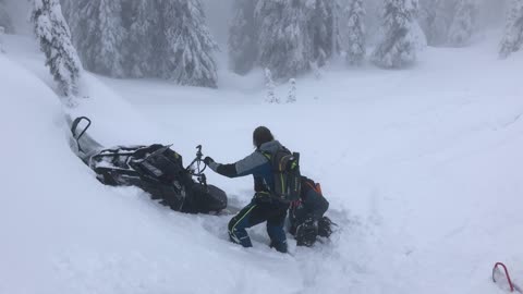 Snowmobile Stopped in its Tracks