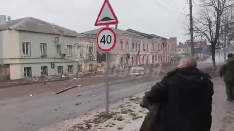 One of the streets in Rylsk after the likely ATACMS strikes.