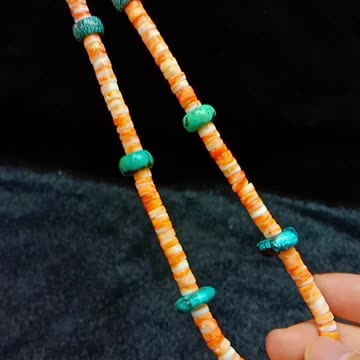 Natural turquoise spiny oyster choker Southwestern Native American Necklace Gemstone 04