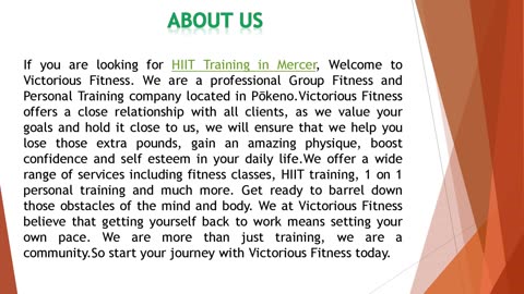 If you are looking for HIIT Training in Mercer