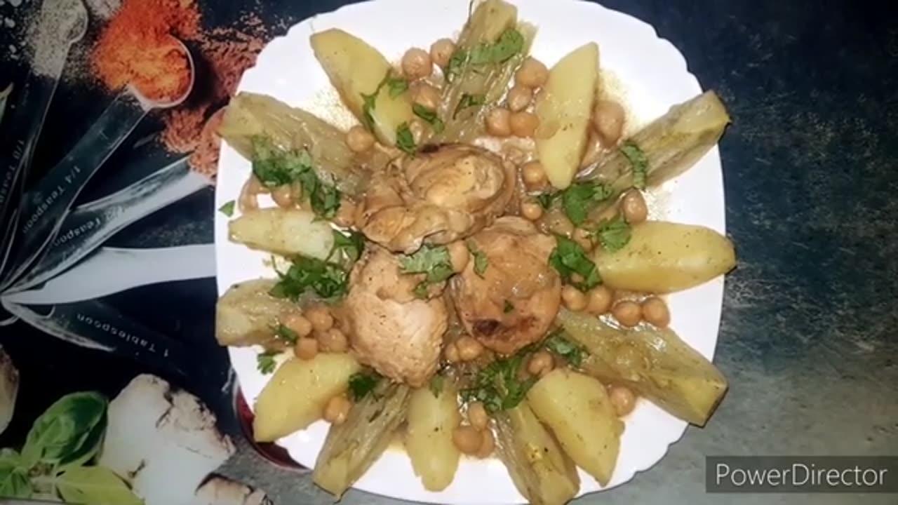 How to prepare Tajine with Basbas and Potatoes with Chicken