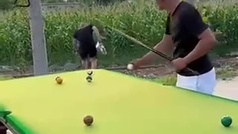 A funny video and playing snooker