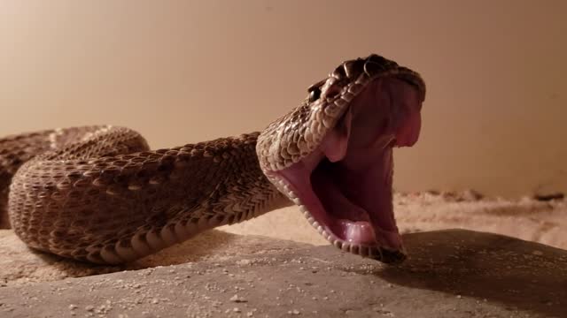 Eastern Diamondback Rattlesnake Yawns