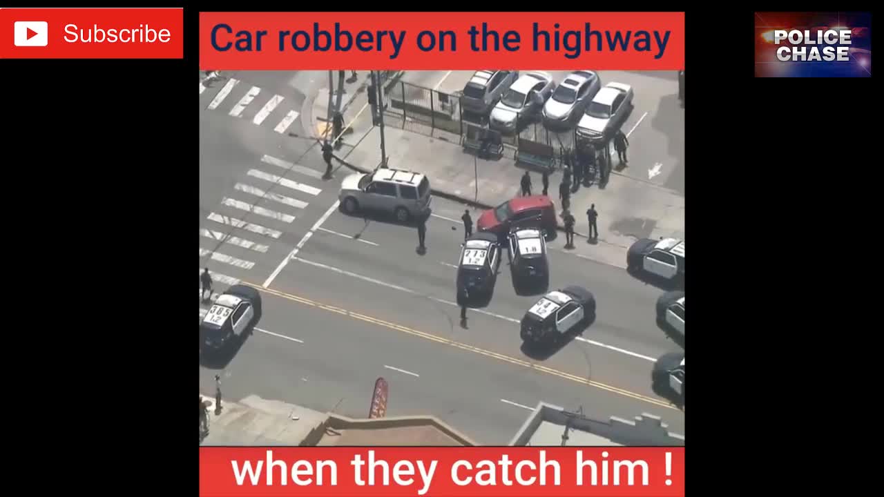 police chase on highway in car robbery