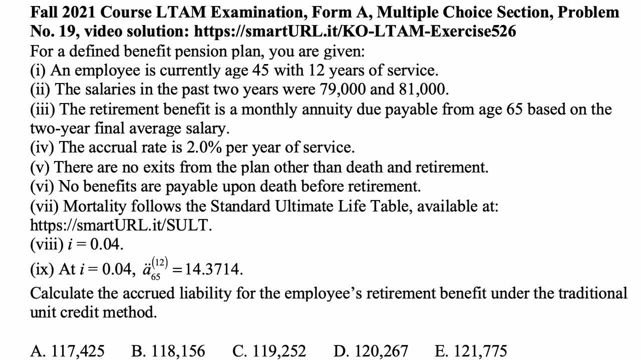 Exam LTAM exercise for April 16, 2022