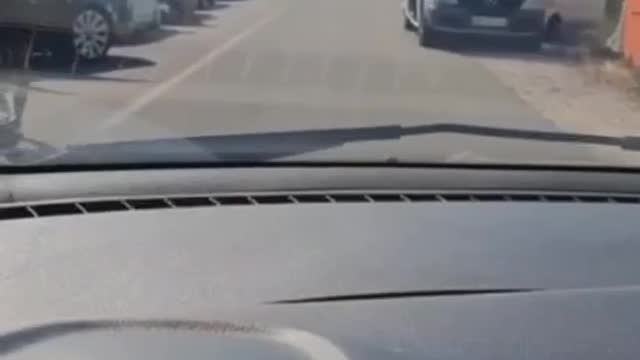 A massive lineup of cars with Ukrainians seeking to enter the territory of Zaporozhye