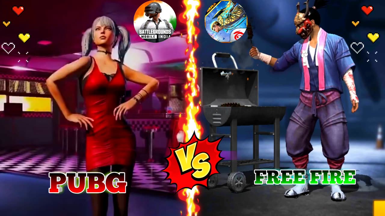 pubg vs free fire free fire vs pubg attitudestatus shayri #pubg #vs#freefire part#434