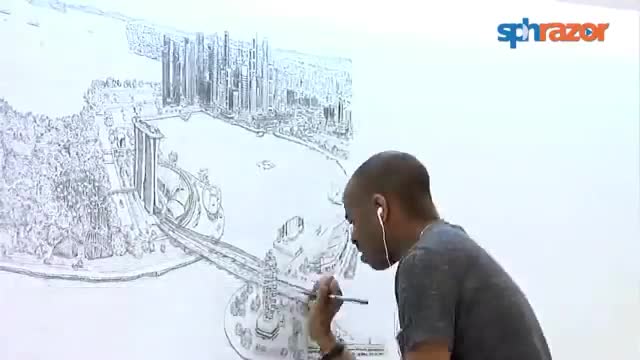 Stephen Wiltshire's Singapore Panorama. Full timelapse