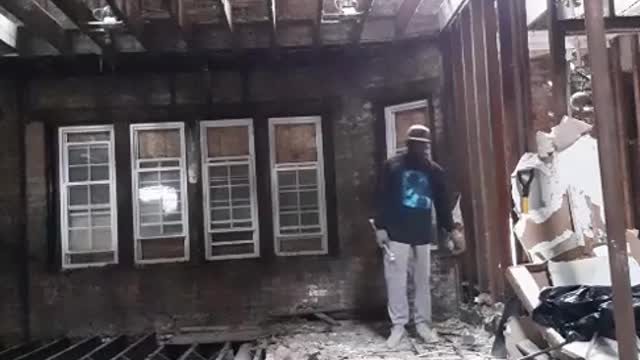 TEARING UP A FLOOR AND FULL CLEAN OUT & ENJOYING IT (APARTMENT BUILDING GUT OUT)