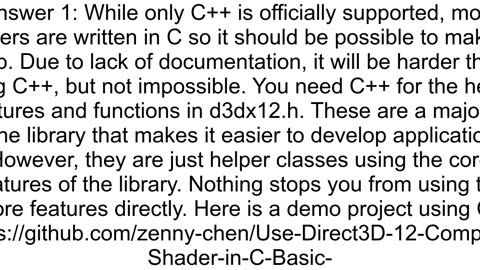 Is it possible to make a D3D12 application in C