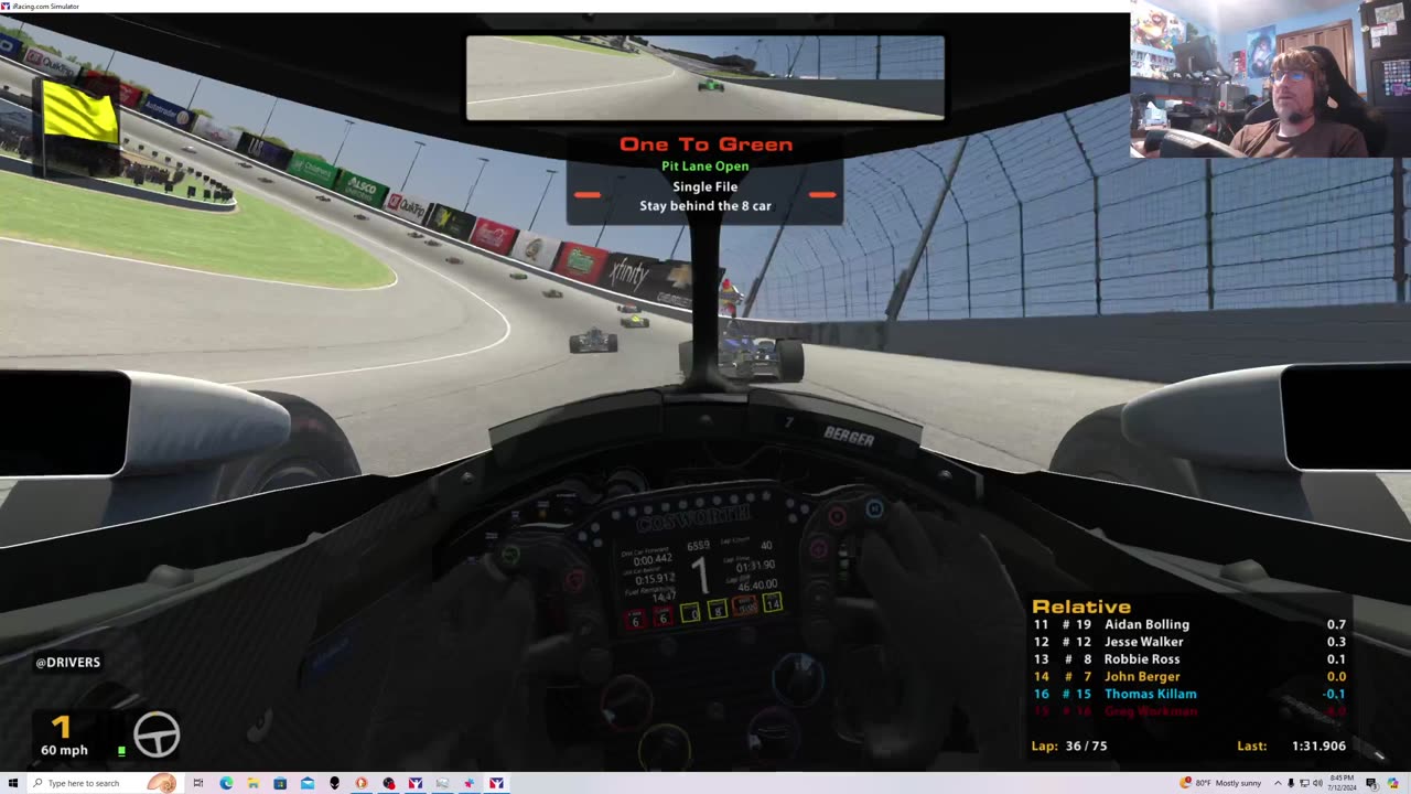 iRacing B Fixed IndyCar Series Oval from Atlanta 7/12/23. Hotlanta.