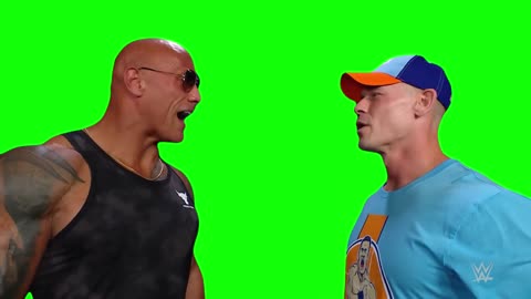 The Rock and John Cena Hug meme Green Screen