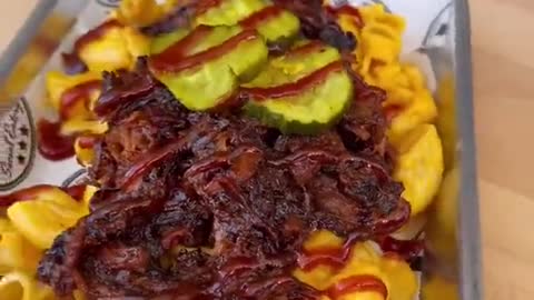 BBQ Brisket with Mac N Cheese. Can you name a better combo From Smoke and Fire Social Eatery