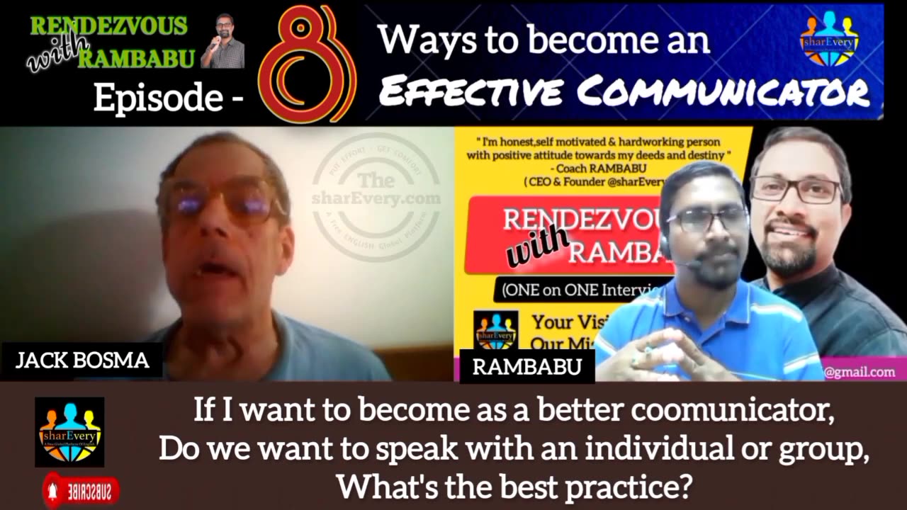 Episode - 8 The best ways to become an EFFECTIVE COMMUNICATOR With COACH JACK BOSMA(USA)