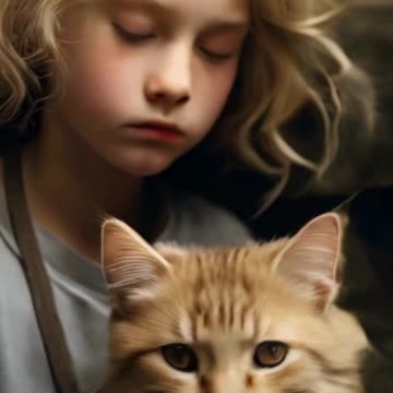 Beautiful girl with cute cat