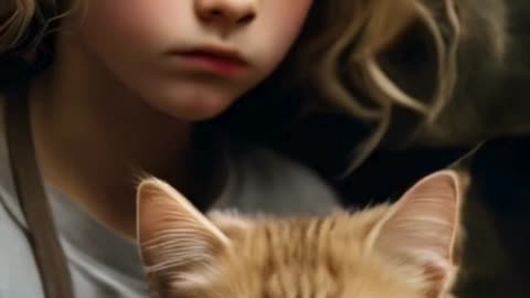 Beautiful girl with cute cat
