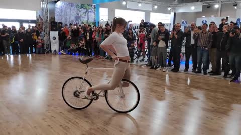 Girl Biker Performs - You Must See-20