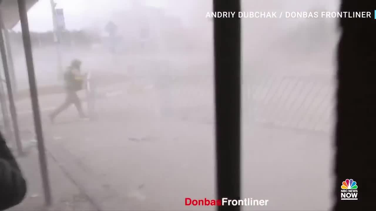 Watch_ Dramatic Video Captures Russian Mortar Blast In Ukraine