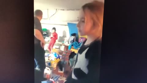 A beautiful little girl singing 🎶let it go🎶 in a shelter,Ukraine