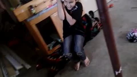 Boy Imitating Miley Cyrus' Wrecking Ball Music Video Falls When Rope Breaks