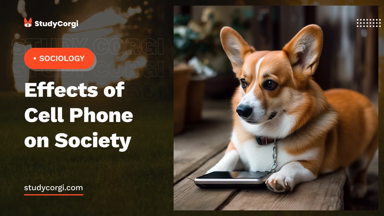 Effects of Cell Phone on Society - Essay Example