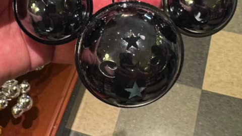 Disney Parks Mickey Mouse Black Metal Jingle Bell Ornament #shorts