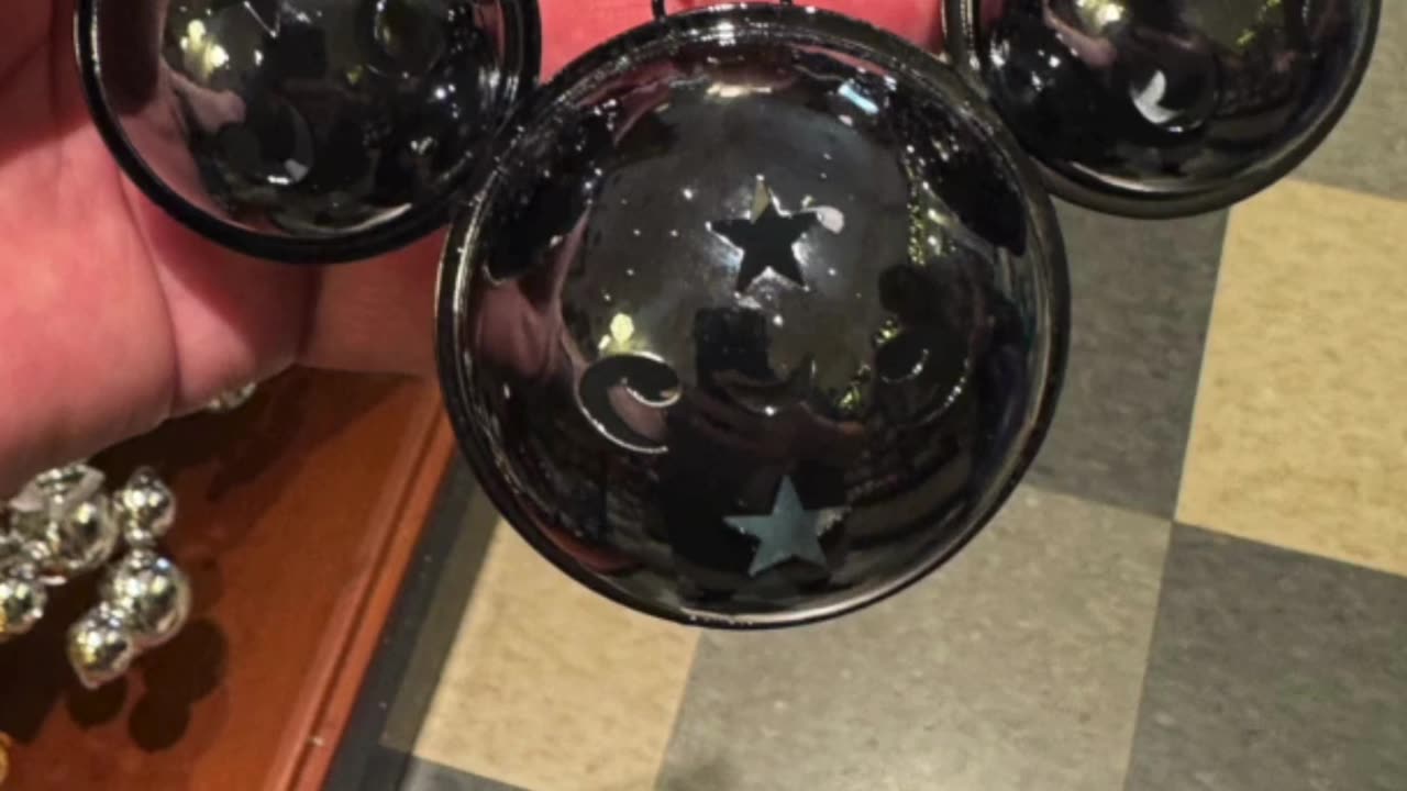 Disney Parks Mickey Mouse Black Metal Jingle Bell Ornament #shorts