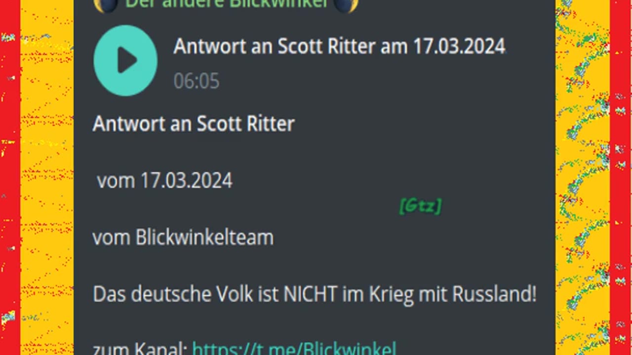 Zu viel Info – zu wenig Zeit - Antwort an Scott Ritter - 17.o3.2024