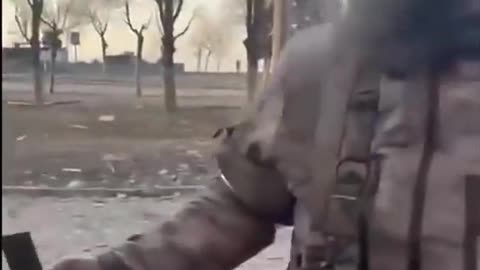 Chechen fighters in action in Mariupol