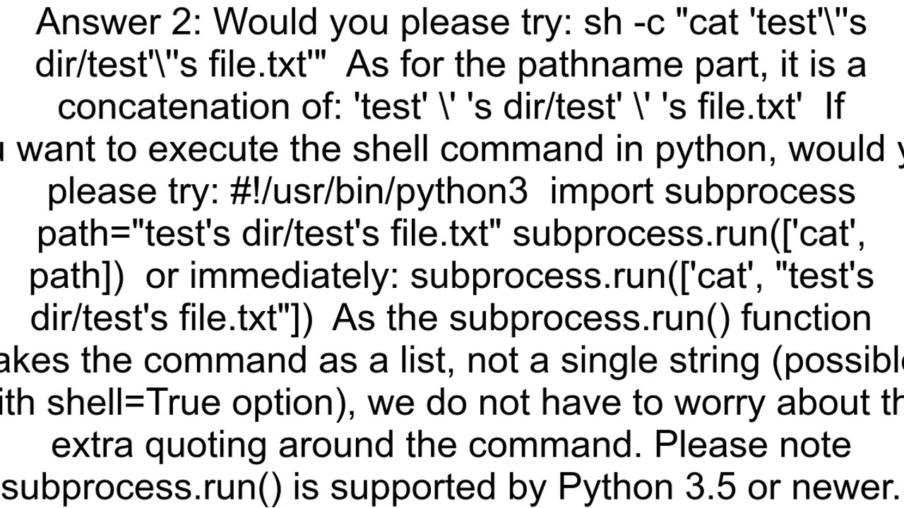 How to handle single quote apostrophe and space together in linux cat command