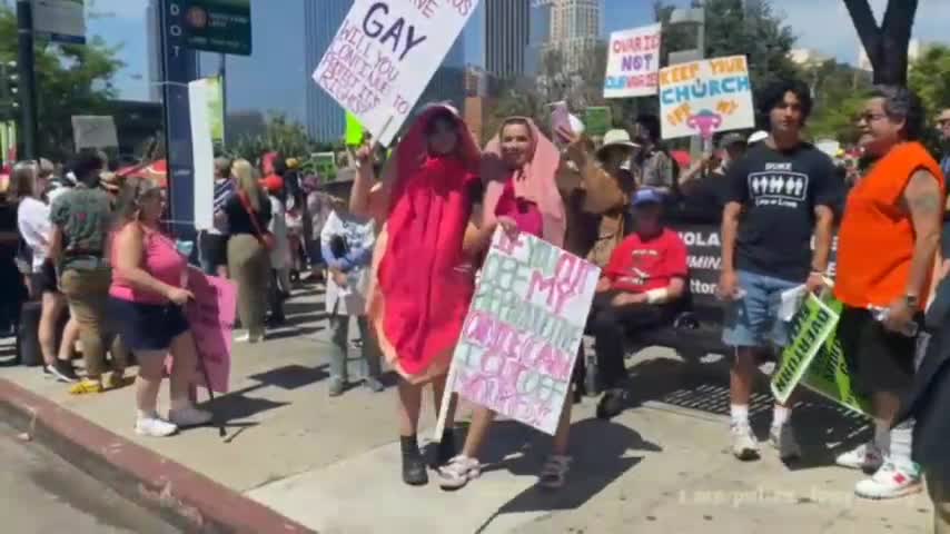 Scenes in Downtown LA right now.