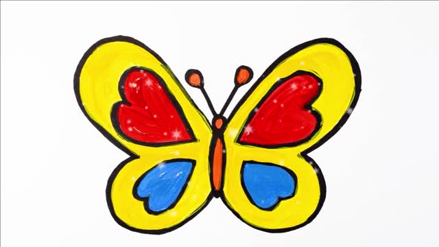 Cartoon coloring book BUTTERFLY for kids / how to draw a BUTTERFLY / Coloring pages for kids.