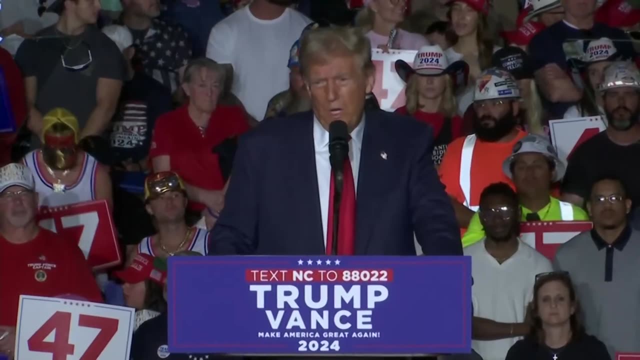 Donald Trump holds MAGA rally in battleground state Greensboro, North Carolina - October 22, 2024