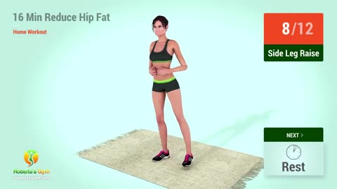 16 Min Reduce Hip Fat Workout At Home